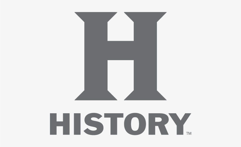 A gray logo of the history channel.